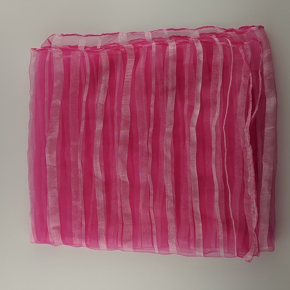 Scarf Sarong Pink Stripe Sheer NEW - Picture 7 of 7